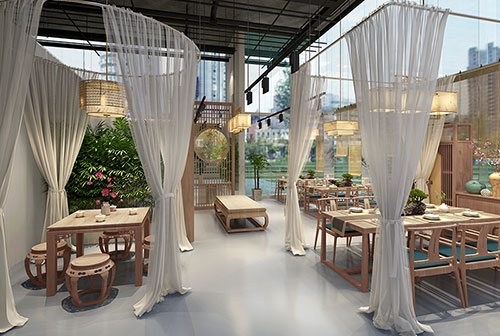 安庆200平禅意中式风格奶茶咖啡店装修设计效果图